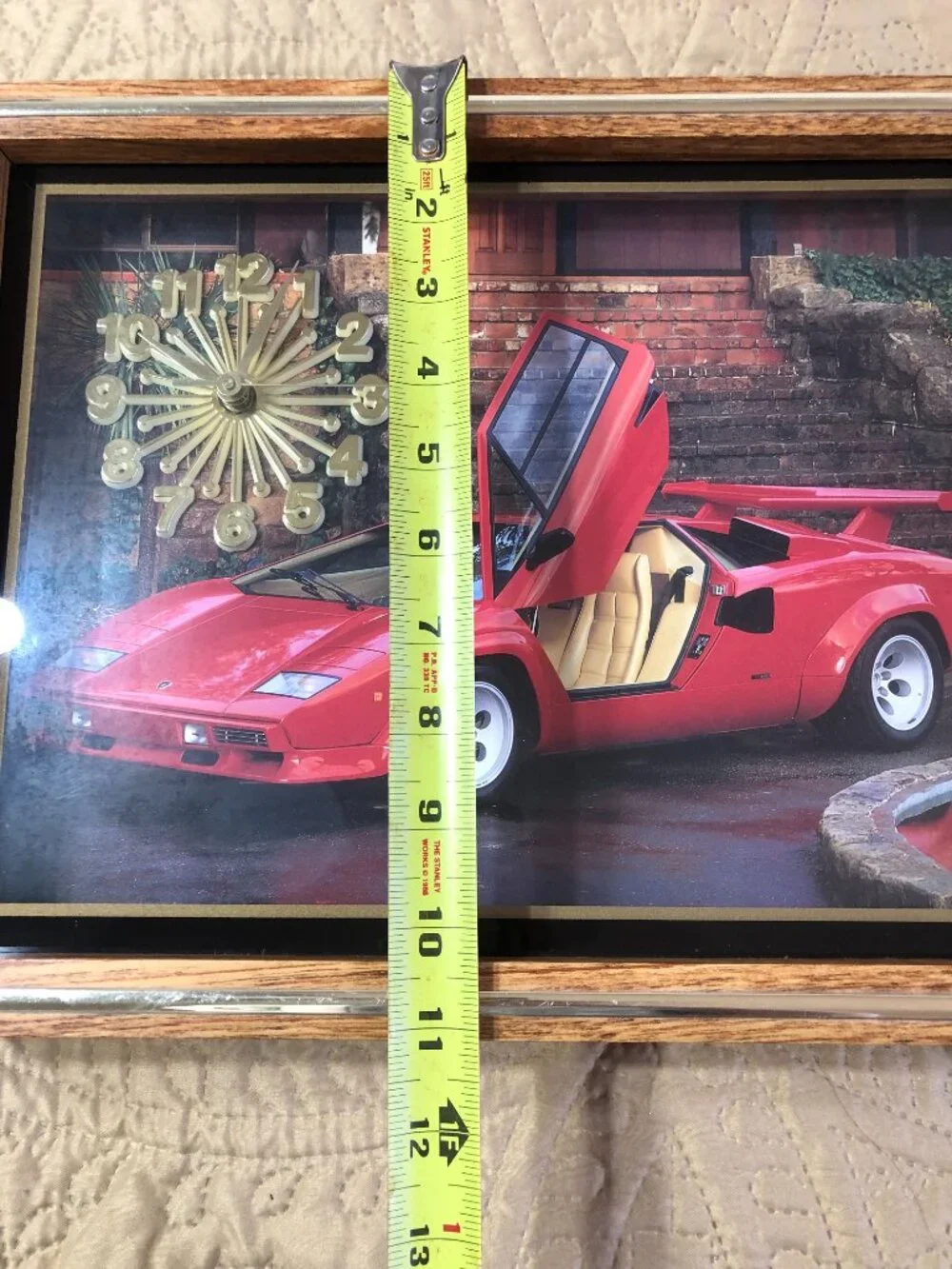 Vintage 80s Lamborghini Countach Wall Clock LP500QV Retro Supercar Decor Kimball